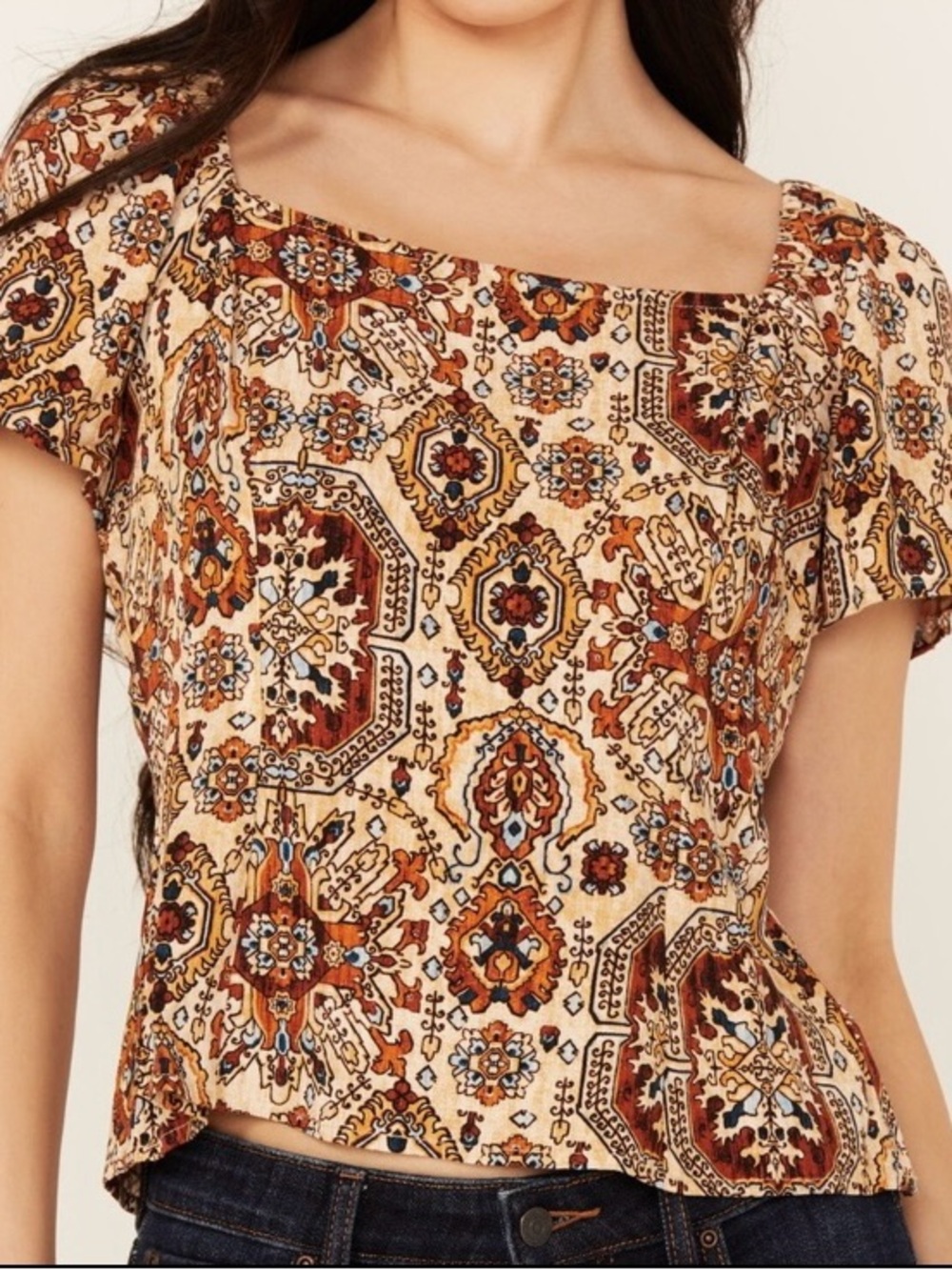 Idyllwind Multicolor Patterned Blouse Size Large